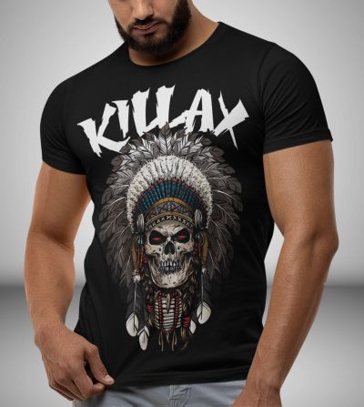 Tricou Bărbați  WARRIOR SKULL NEGRU