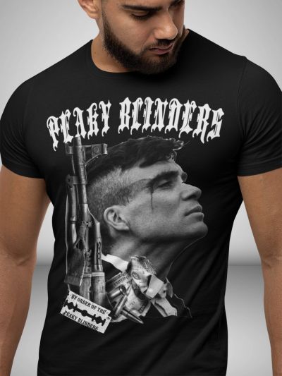 Tricou Bărbați Peaky Blinders NEGRU