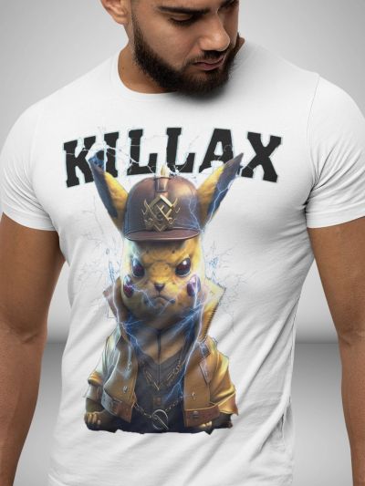 Tricou Bărbați KILLAX PIKACHU ALB