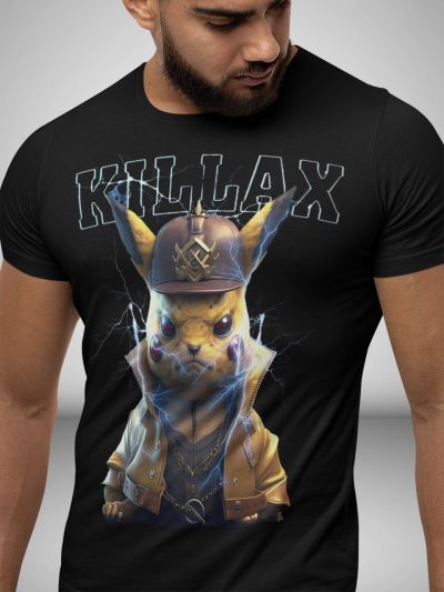 Tricou Bărbați Killax Pikachu NEGRU