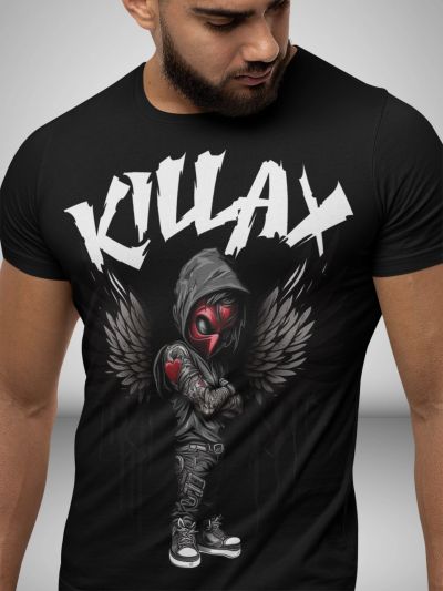 Tricou Bărbați Killax Angel NEGRU