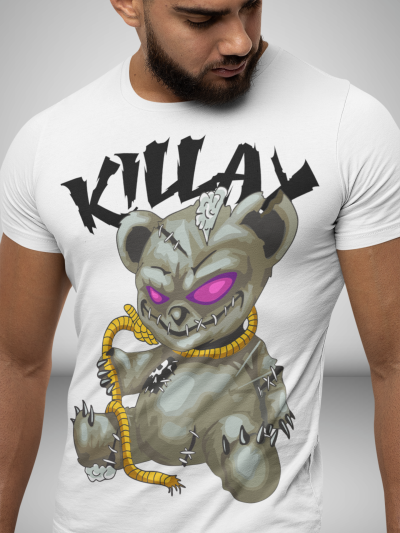 Tricou Bărbați Evil Bear #1 ALB