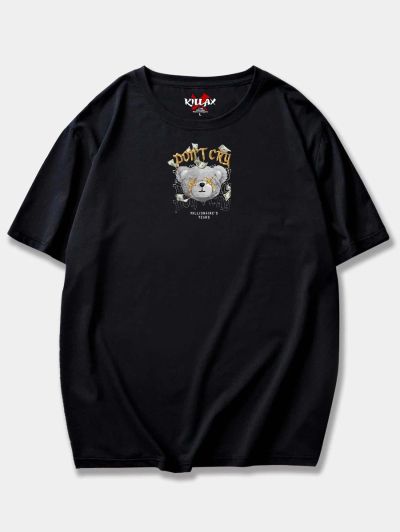 Tricou Bărbați MILLIONAIRE TEARS NEGRU OVERSIZED