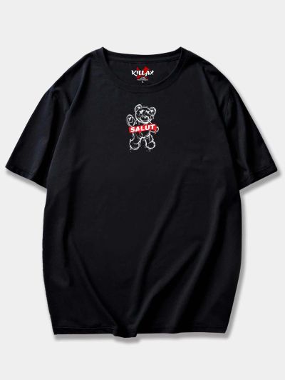 Tricou Bărbați SALUT NEGRU OVERSIZED