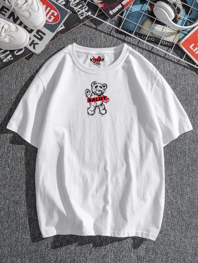 Tricou Bărbați SALUT ALB OVERSIZED