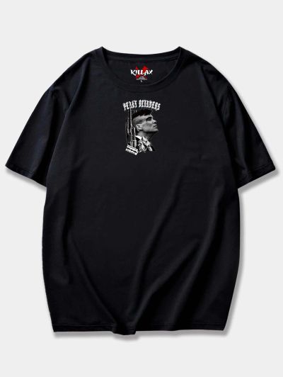 Tricou Bărbați PEAKY BLINDERS #1 NEGRU OVERSIZED