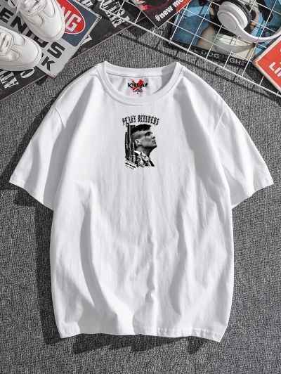 Tricou Bărbați PEAKY BLINDERS #1 ALB OVERSIZED