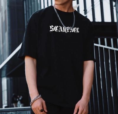 Tricou Bărbați SCARFACE NEGRU OVERSIZED