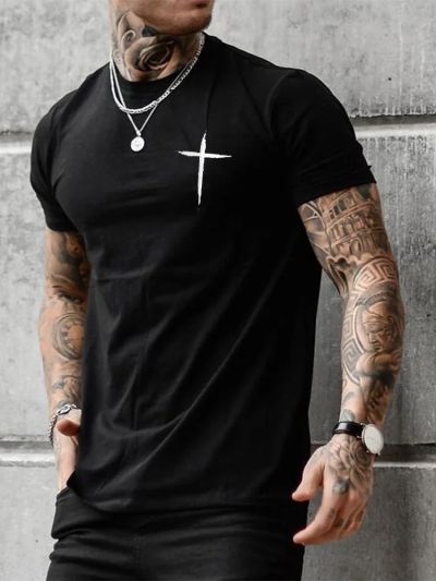 Tricou Bărbați CROSS NEGRU