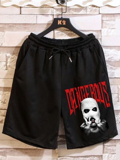 Еchipament sportiv pantaloni scurți DANGEROUS NEGRU OVERSIZED