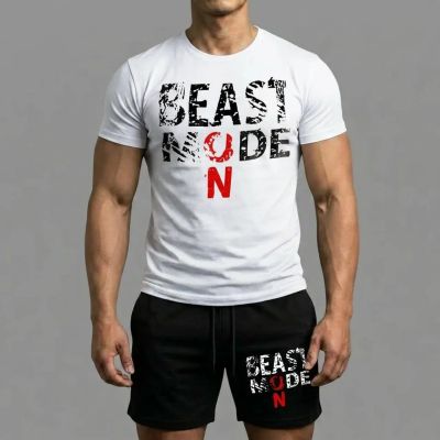 Еchipament sportiv pantaloni scurți BeastModeOn ALB